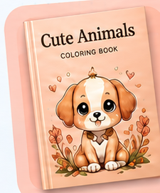 Cute animals coloring book example